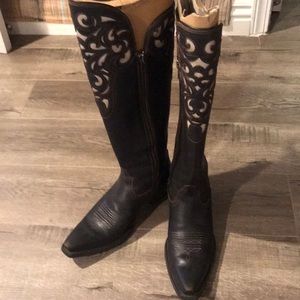 beautiful 100% leather cowgirl knee high boots